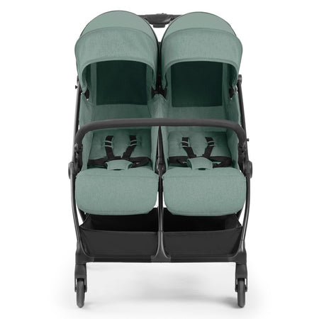 Ickle Bubba Aries Double Auto-Fold Stroller - Sage Green - front view