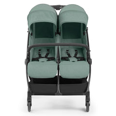 Ickle Bubba Aries Double Auto-Fold Stroller - Sage Green - front view