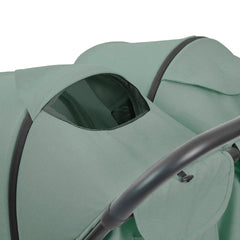 Ickle Bubba Aries Double Auto-Fold Stroller - Sage Green - mesh ventilation panel