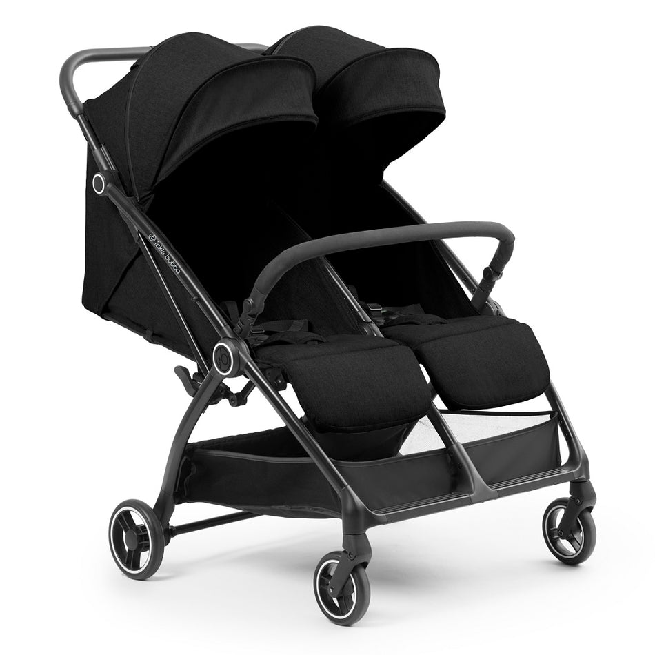 Ickle Bubba Aries Double Auto-Fold Stroller - Black
