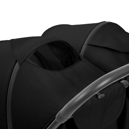 Ickle Bubba Aries Double Auto-Fold Stroller - Black - mesh ventilation panel