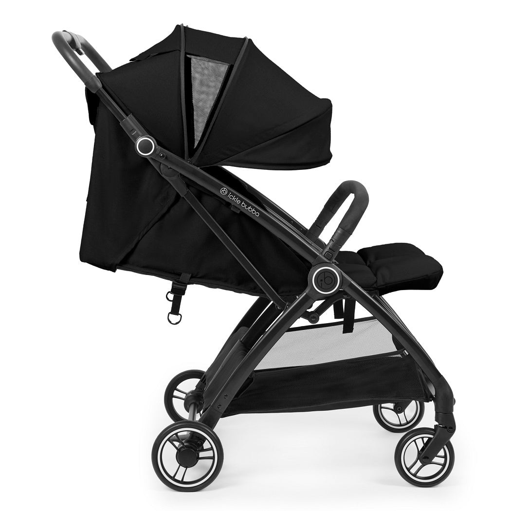 Ickle Bubba Aries Double Auto-Fold Stroller - Black - side view