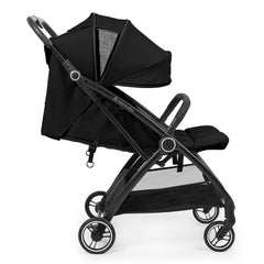 Ickle Bubba Aries Double Auto-Fold Stroller - Black - side view