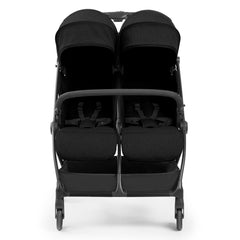 Ickle Bubba Aries Double Auto-Fold Stroller - Black - front view