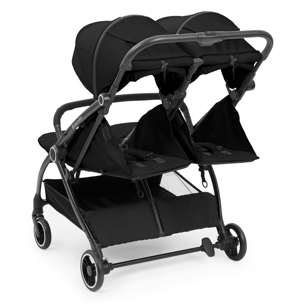 Ickle Bubba Aries Double Max Auto-Fold Stroller - Black - rear ventilation panels raised