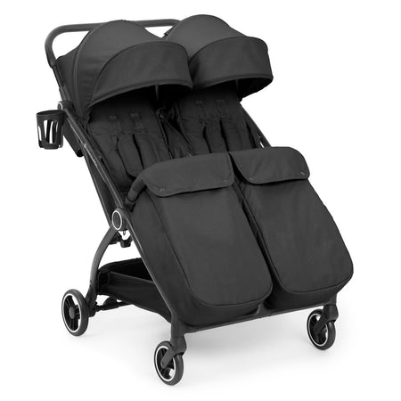 Ickle Bubba Aries Double Max Auto-Fold Stroller - Graphite Grey - with footwarmers