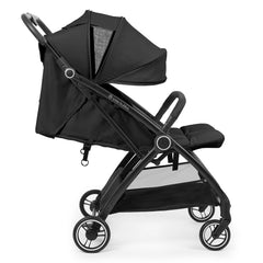 Ickle Bubba Aries Double Max Auto-Fold Stroller - Graphite Grey - side view with seats reclined