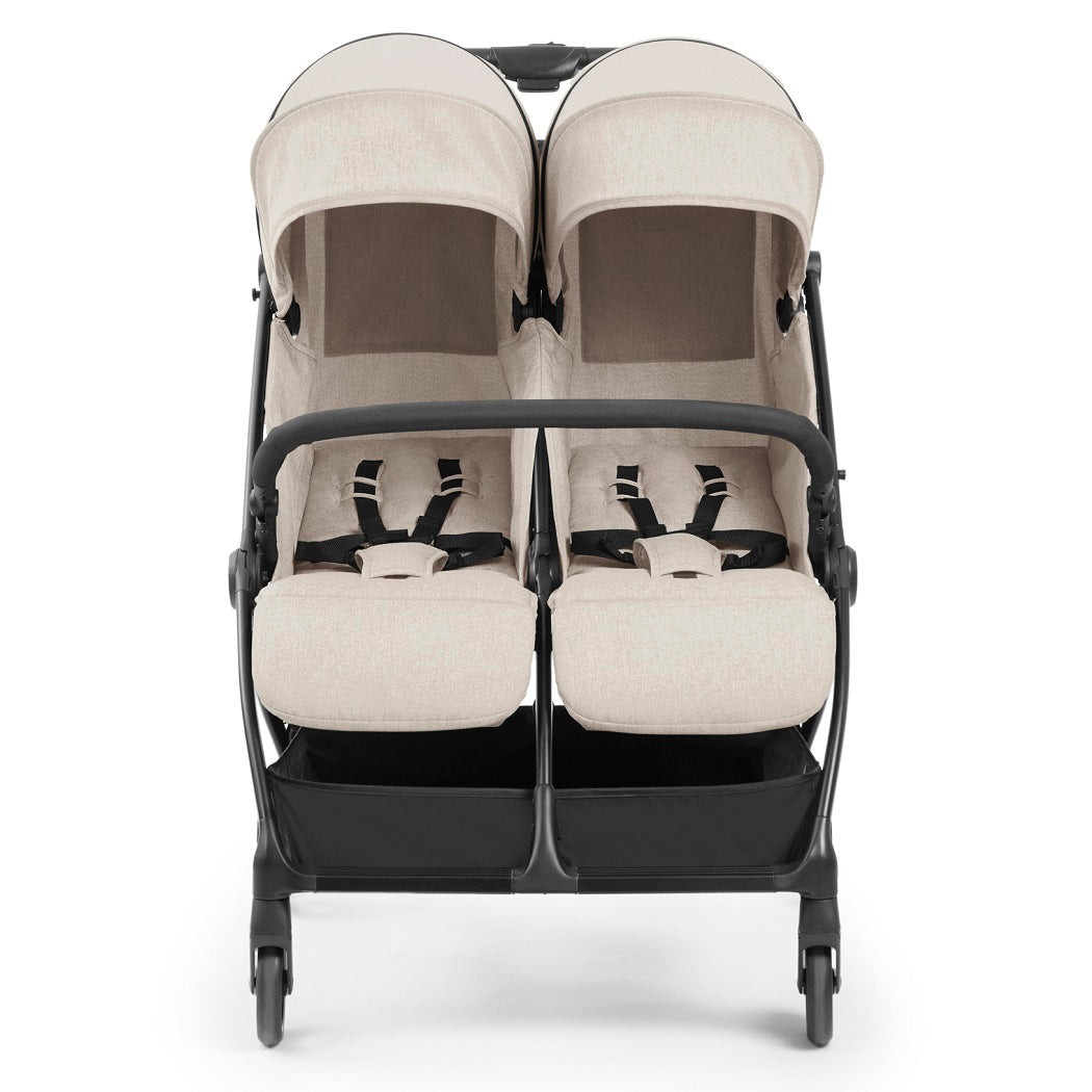 Ickle Bubba Aries Double Prime Auto-Fold Stroller - Stone - front view