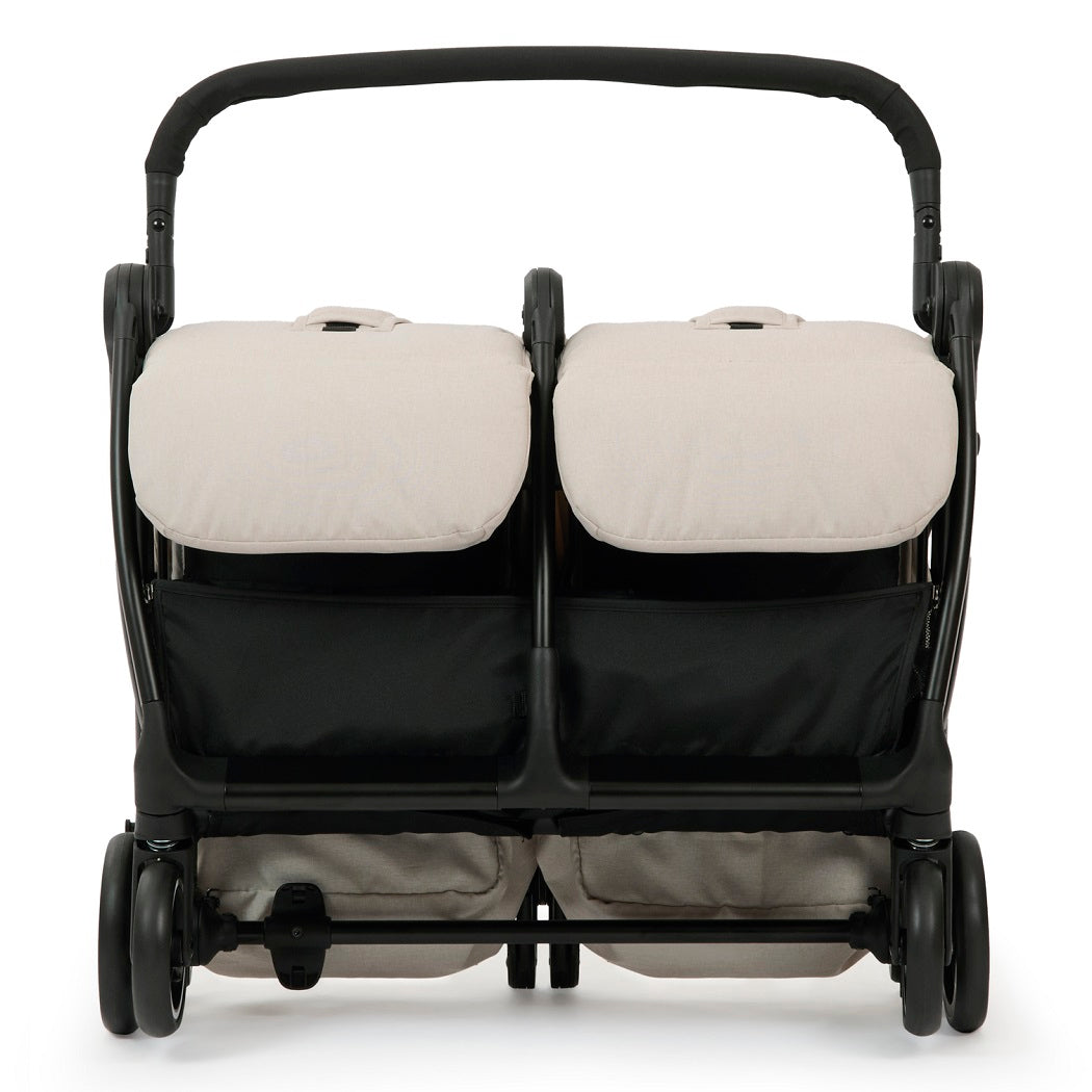 Ickle Bubba Aries Double Max Auto-Fold Stroller - Stone - shown folded