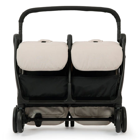 Ickle Bubba Aries Double Max Auto-Fold Stroller - Stone - shown folded