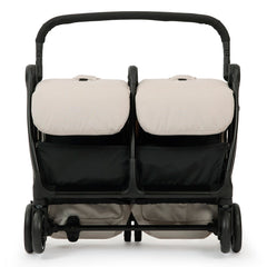 Ickle Bubba Aries Double Max Auto-Fold Stroller - Stone - shown folded