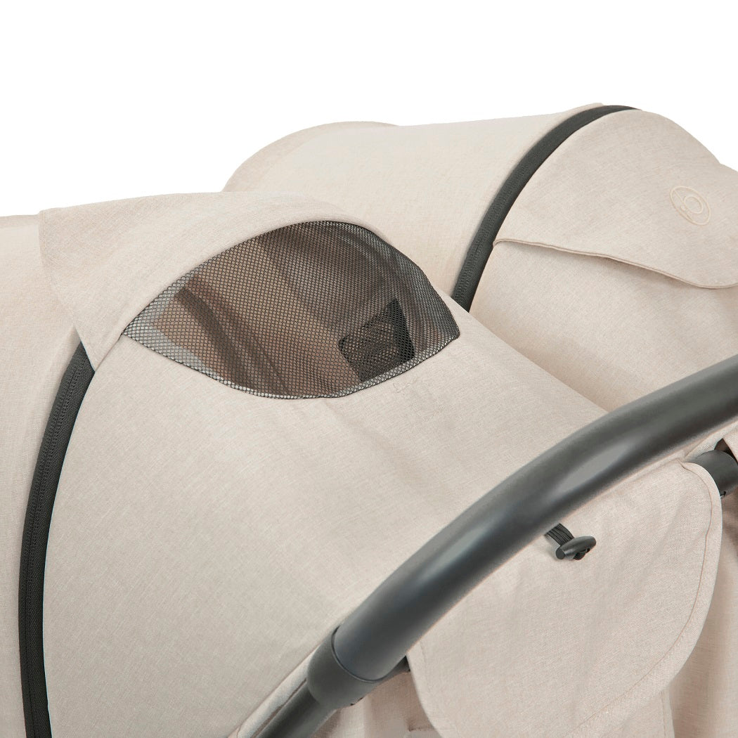 Ickle Bubba Aries Double Prime Auto-Fold Stroller - Stone - mesh ventilation panel