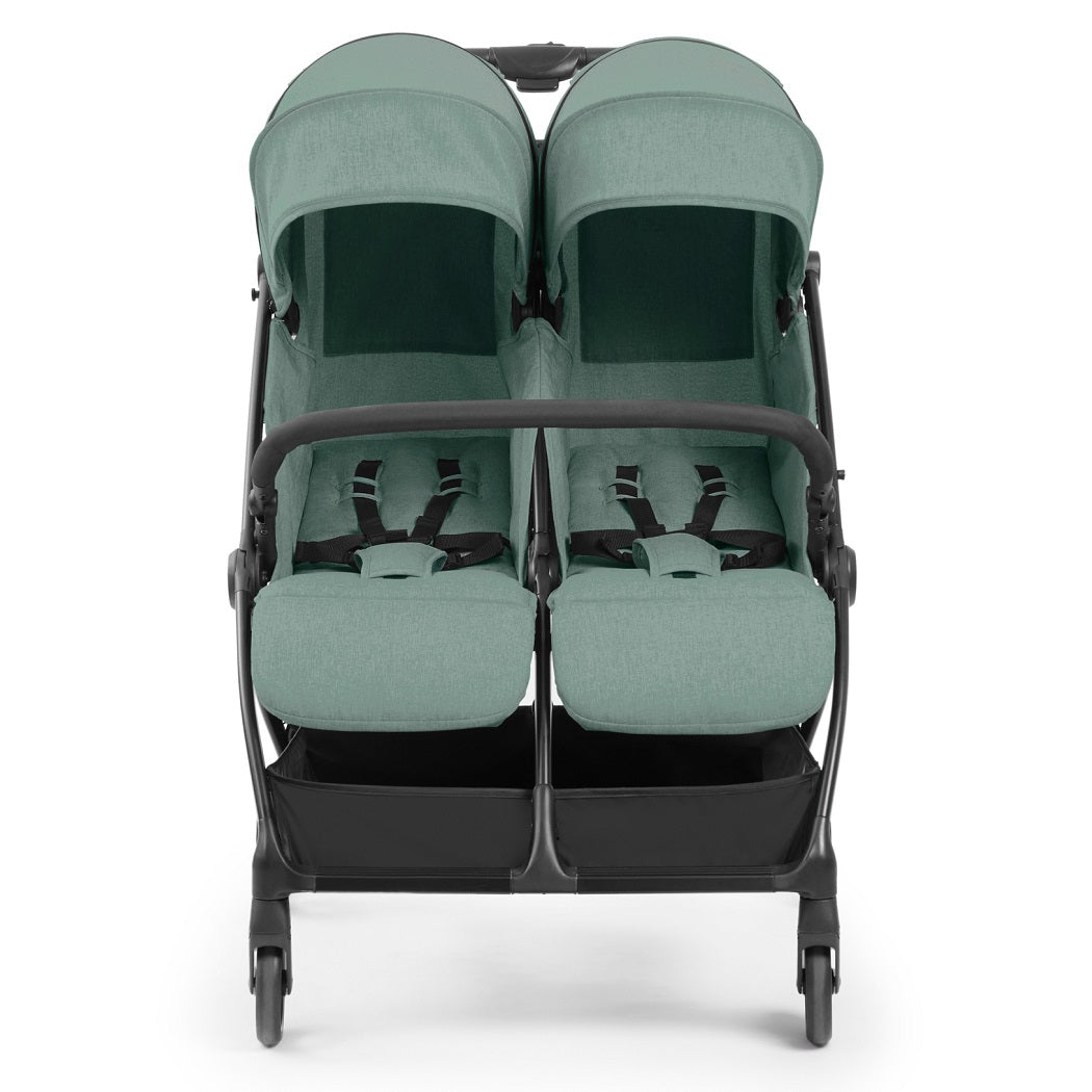Ickle Bubba Aries Double Prime Auto-Fold Stroller - Sage Green - front view