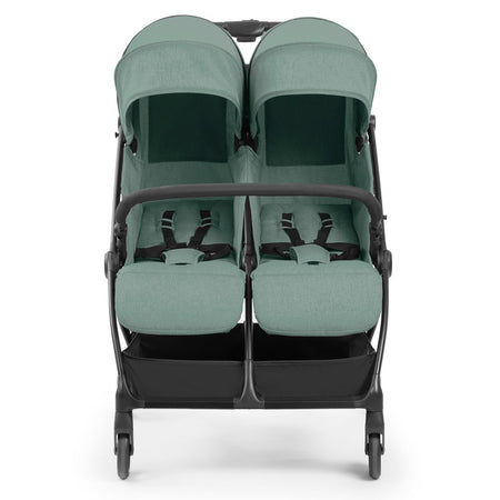 Ickle Bubba Aries Double Prime Auto-Fold Stroller - Sage Green - front view