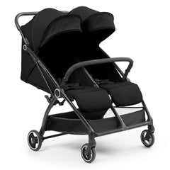 Ickle Bubba Aries Double Prime Auto-Fold Stroller - Black - with seats reclined