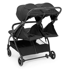 Ickle Bubba Aries Double Prime Auto-Fold Stroller - Graphite Grey - rear ventilation panels raised