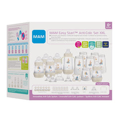 MAM Easy Start Self-Sterilising Anti-Colic Bottle Starter Set (White) - showing the starter set`s packaging (character design may be different from that pictured)