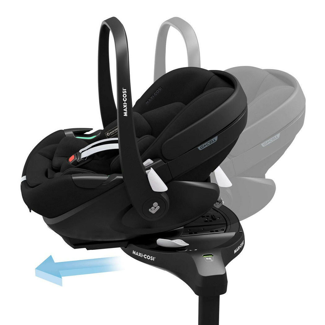 Maxi-Cosi`s Pebble 360 Pro² Infant Car Seat fitted to the FamilyFix 360 Pro ISOFIX Base - swivelled towards car door