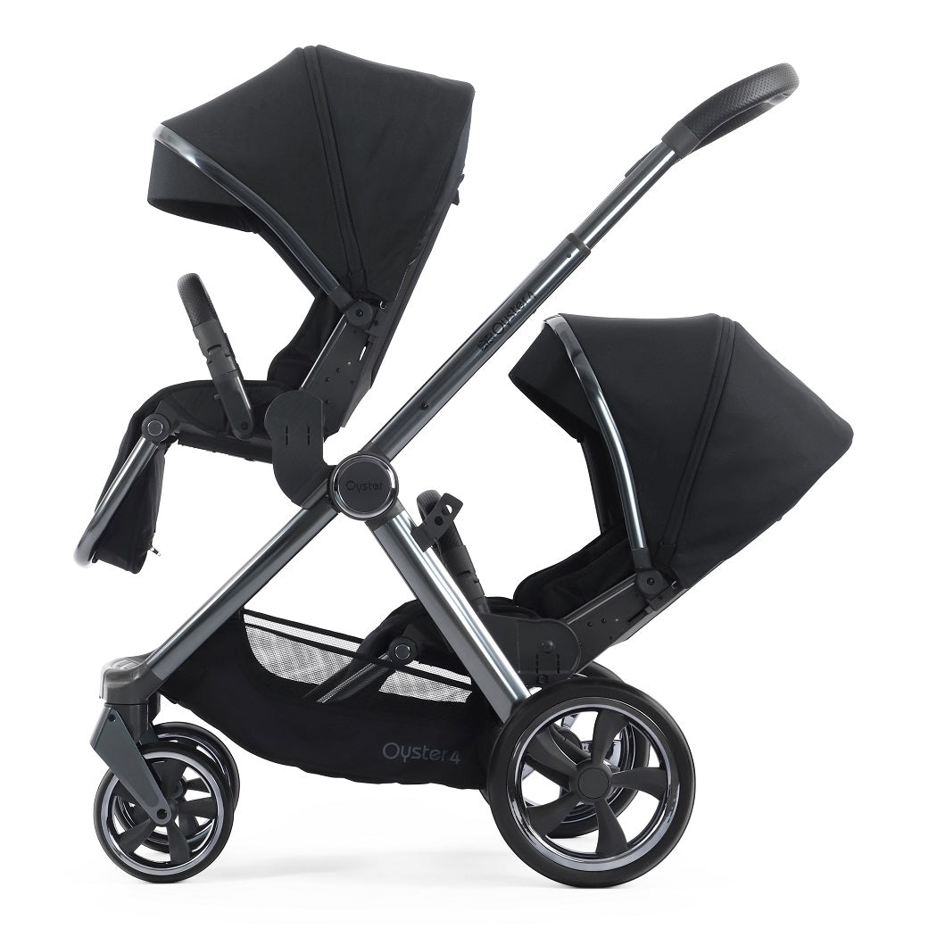 Oyster4 Tandem Pushchair - Carbonite - with both seat units