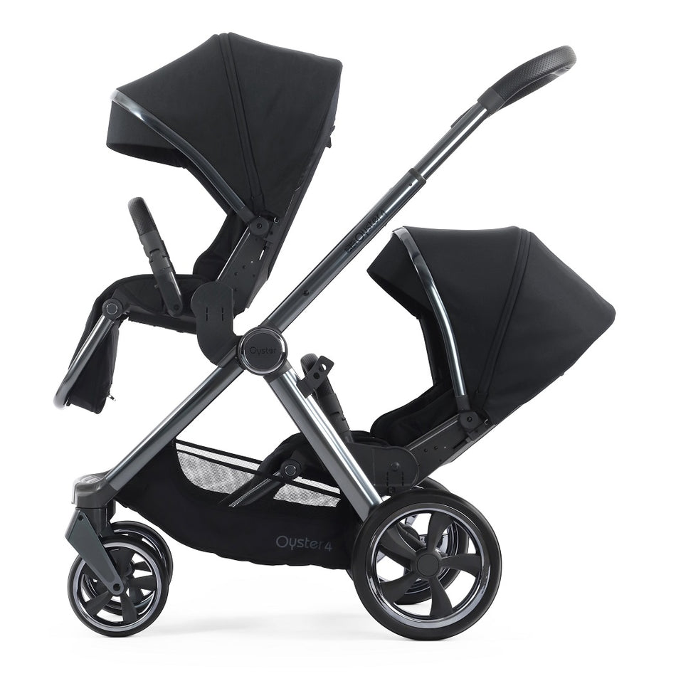 Oyster4 Tandem Pushchair - Carbonite - with both seat units