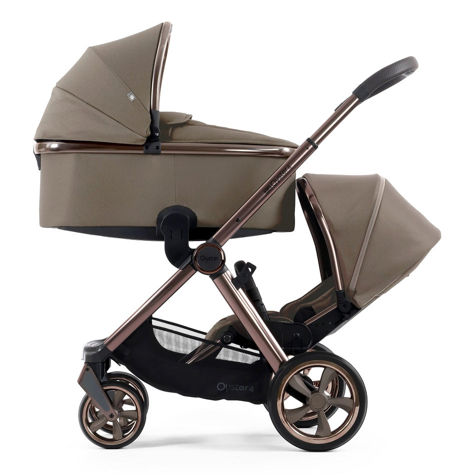 Oyster4 Tandem Pushchair - Mink - with carrycot and seat
