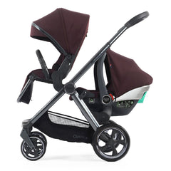 BabyStyle Oyster 4 Tandem Pushchair - Mulberry - with seat unit and car seat