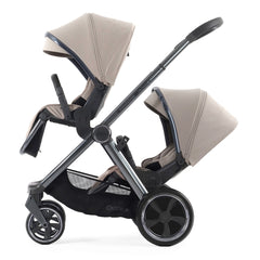 BabyStyle Oyster 4 Tandem Pushchair - Stone - with both seat units