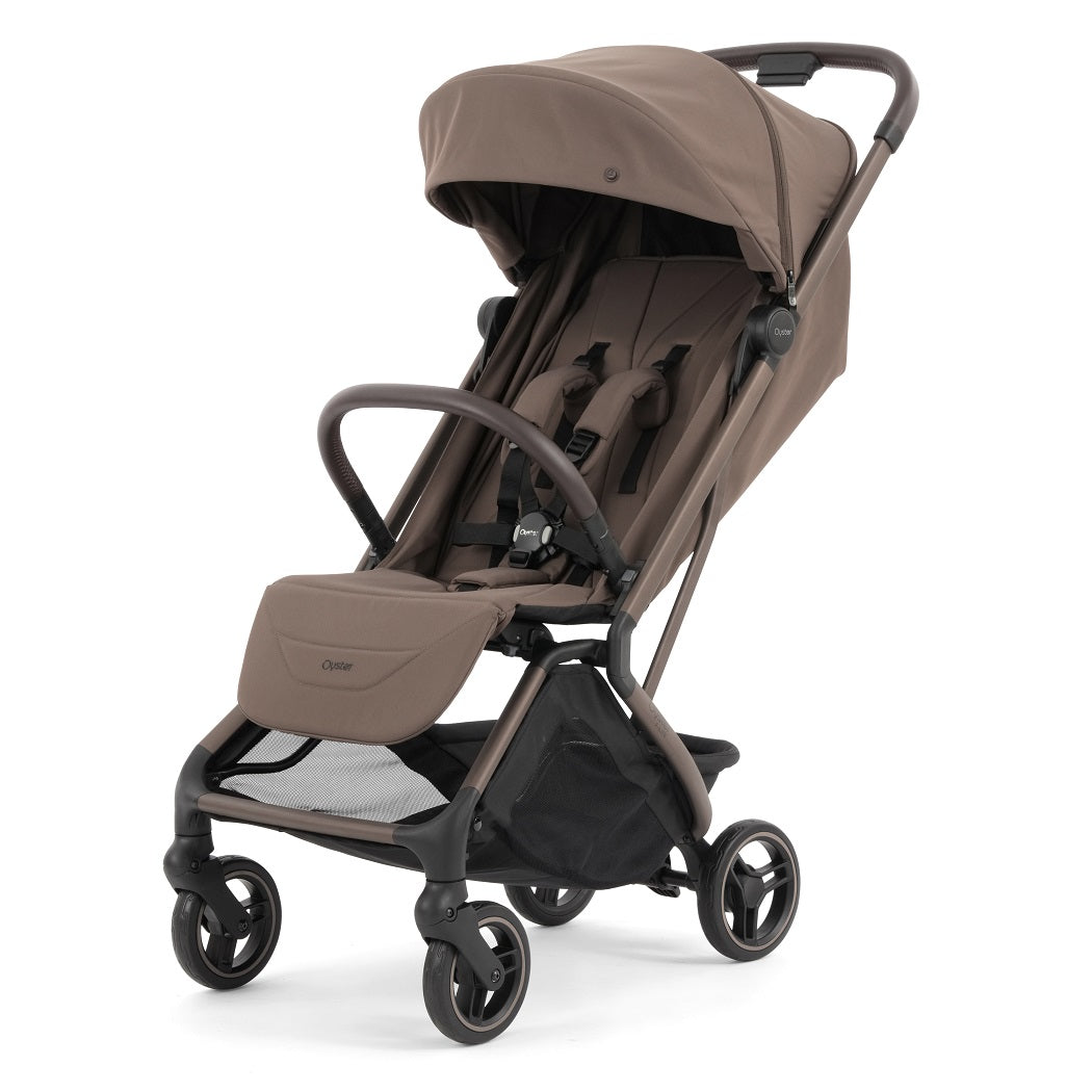 Oyster F-Lite Stroller - Chocolate - with bumper bar, safety harness and basket