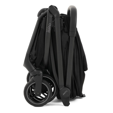 Oyster F-Lite Stroller - Liquorice - folded with seat attached