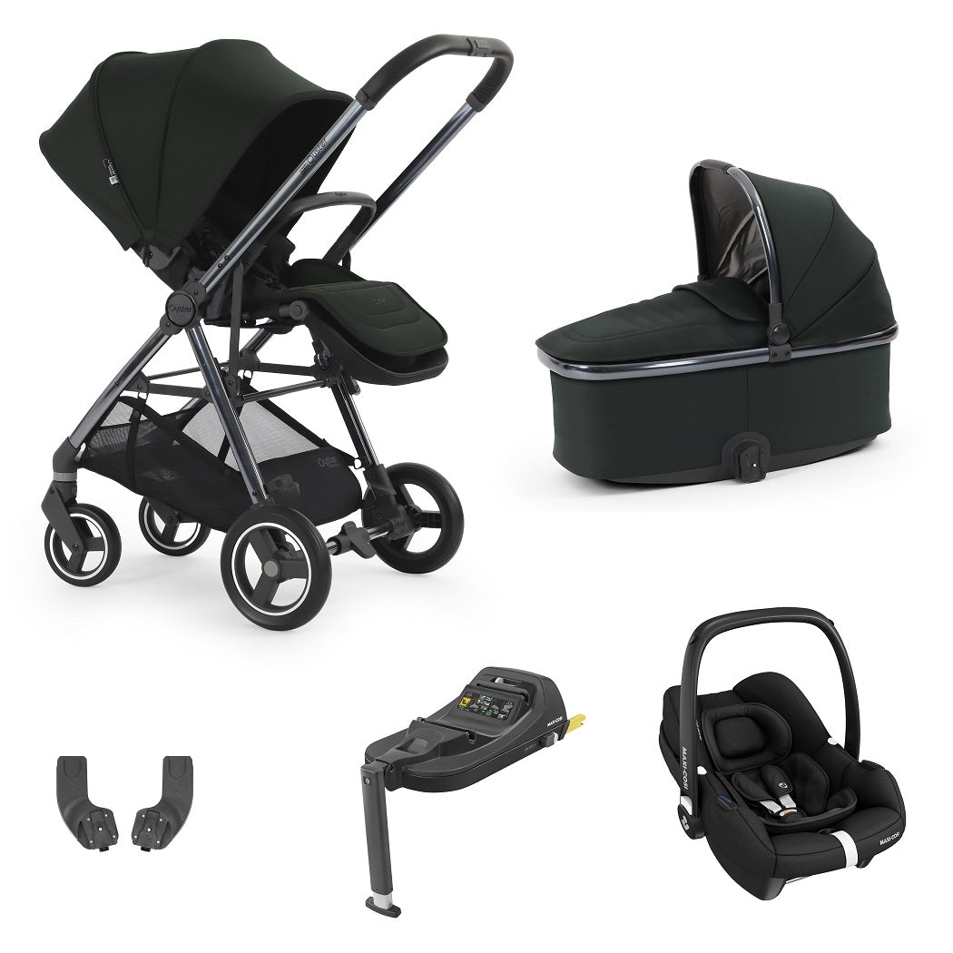 BabyStyle Oyster Gravity+ 5 Piece CabrioFix Bundle - Black Olive