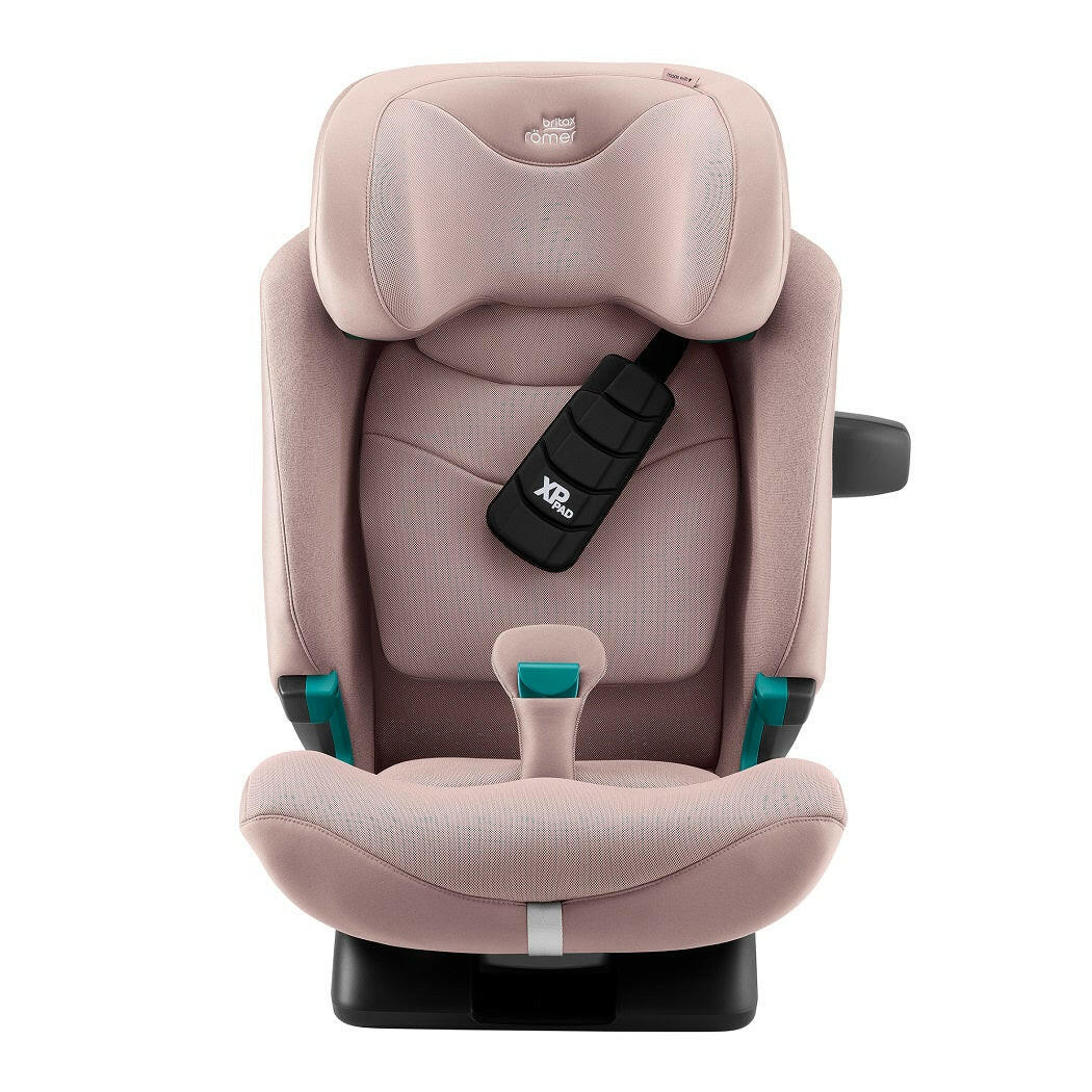 
Britax Advansafix PRO i-Size Car Seat - Style Dusty Rose - front view with XP-Pad and SecureGuard
