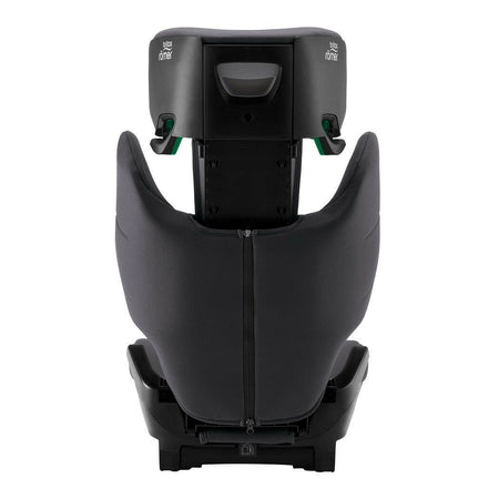 Britax Adventure Plus 2 i-Size Highback Booster Car Seat - Midnight Grey - rear view, with headrest fully raised