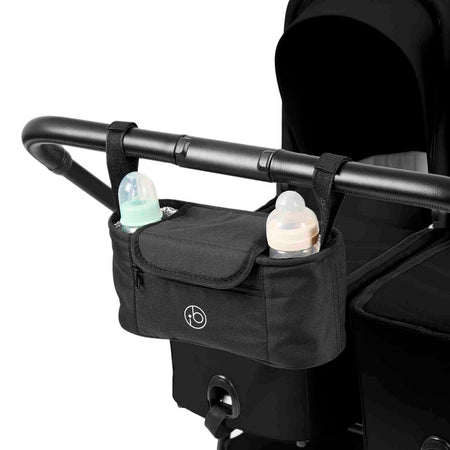 Ickle Bubba Altair Double Stroller - Black - buggy organiser (bottles not included)