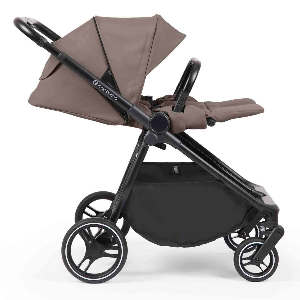 Ickle Bubba Altair Double Stroller - Mink - forward-facing and fully reclined