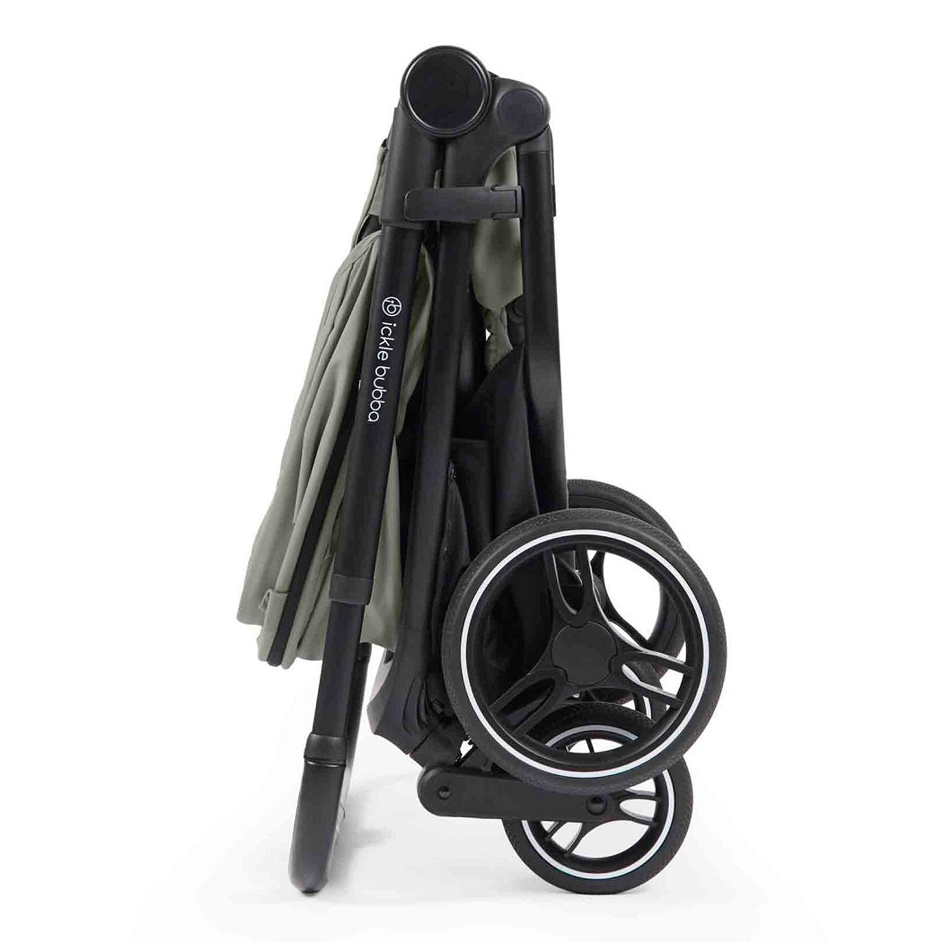 Ickle Bubba Altair Double Stroller - Laurel Green - folded