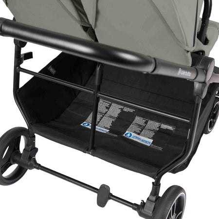 Ickle Bubba Altair Double Stroller - Laurel Green - storage basket