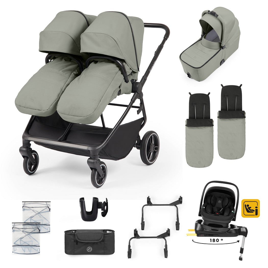 Ickle Bubba Altair Growing Families 13 Piece Travel System - Laurel Green - included items