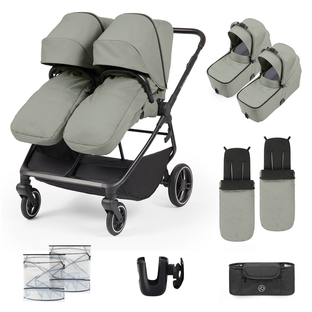 Ickle Bubba Altair Twin Pram Pushchair - Laurel Green - included items