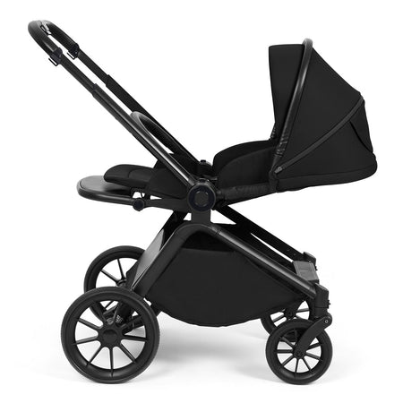 Ickle Bubba Altima Pushchair - Black - parent-facing with seat reclined
