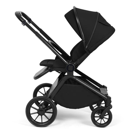 Ickle Bubba Altima Pushchair - Black - parent-facing with seat upright