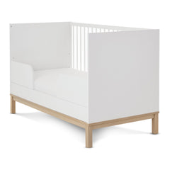 Obaby Astrid Cot Bed - 140x70cm White - showing the junior bed with the safety rails