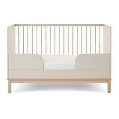 Obaby Astrid Cot Bed - 140x70cm Satin - side view of the junior bed with the safety rails