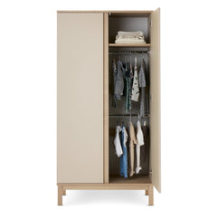 Obaby Astrid Double Wardrobe - Satin - showing the internal shelf and hanging rails (towels and clothes not included)