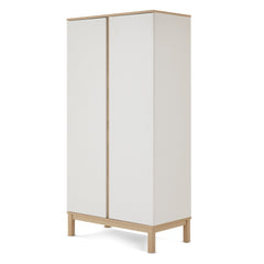 Obaby Astrid Double Wardrobe - White - showing its no-handle doors