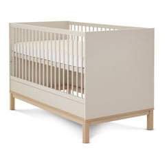 Obaby Astrid Cot Bed - 140x70cm Satin - showing the cot with the mattress base at its highest level
