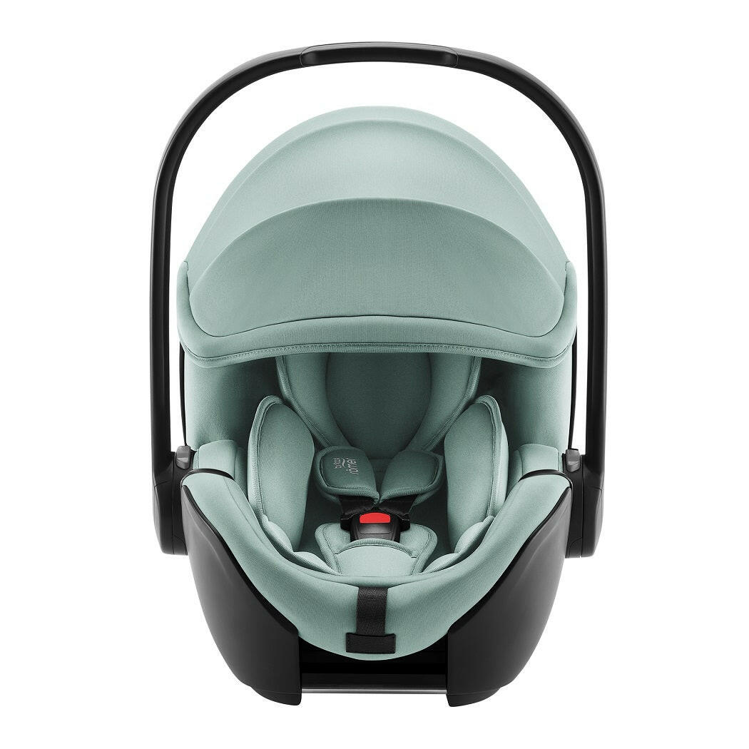 Britax Baby-Safe PRO i-Size Car Seat - Jade Green - front view, with newborn insert