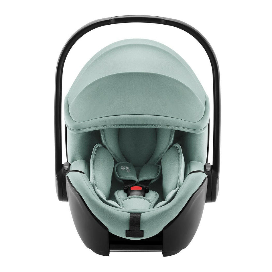 Britax Baby-Safe PRO i-Size Car Seat - Jade Green - front view, with newborn insert
