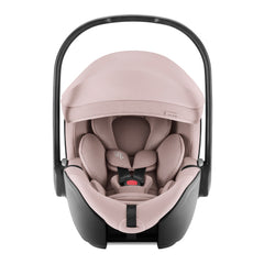Britax Baby-Safe PRO i-Size Car Seat - Dusty Rose - front view, with newborn insert