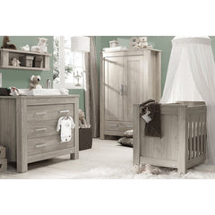 Babystyle Bordeaux Nursery Furniture Set - Ash - lifestyle image (bedding, clothes and accessories not included)