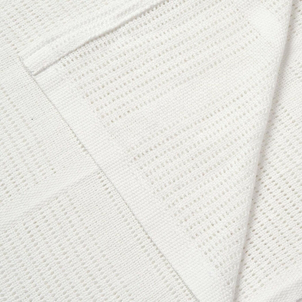 Clair De Lune Cellular Cot Bed Blanket - White - showing the blanket laid flat